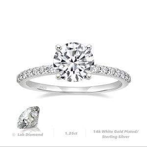 1.25 ct Simulated Diamond Ring Sterling Silver